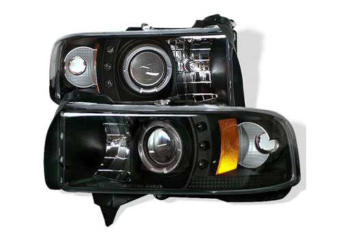 Spyder Projector Black CCFL Headlights 94-01 DODGE RAM NON-Sport - Click Image to Close